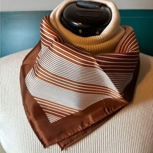 Striped Brown and White Women’s Scarf